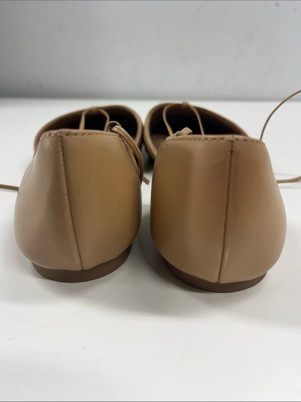 New Madewell The Celina Lace-Up Flat in Woven Leather Tan Size 8 - Picture 4 of 7